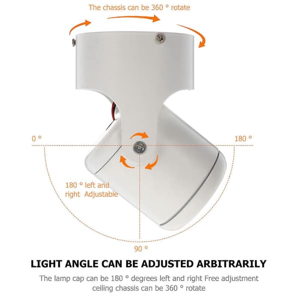 7W Roterende LED Spotlight Lampe Sporlys til Restaurantbelysning