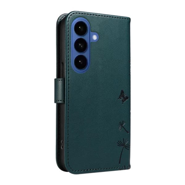 Samsung Galaxy S26 5G Case with Dandelion Embossing - Leather Flip Case Blå