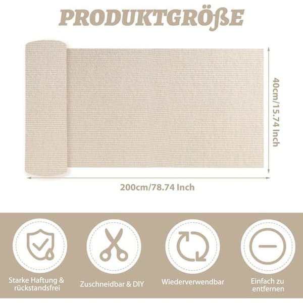 Klorebrett - XVX - 40×200 cm - Polyester - Beige - Selvklebende