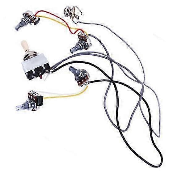 Gitarrkabelstam Förkopplad 2 Volymer 2 Toner 4-500k Potar För LP Gitarr Utgåva 0816 5 5