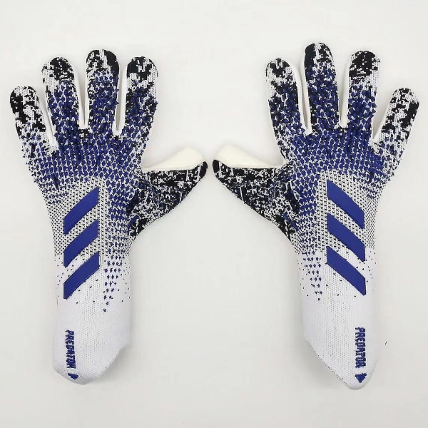 Professionella silikongummi Vattentäta halkfria handskar Latex Fotbollshandskar för vuxna barn #1 blue and white 8