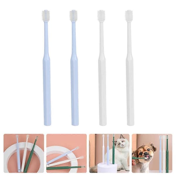 Tandborste för husdjur Katter Hundar Förebygger munsjukdomar TPE-material 4-pack