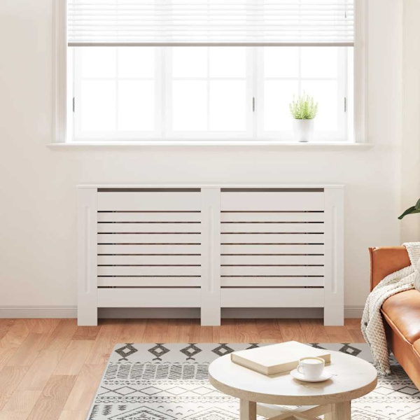 vidaXL Elementbeskyttelse hvid 152x19x81,5 cm MDF White Vit