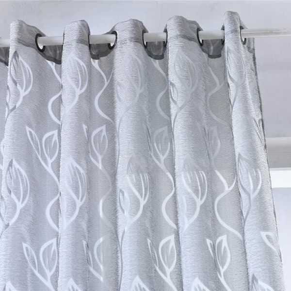 Slingergardin - Grå folie - 100 x 250 cm - Polyester - Öljetter