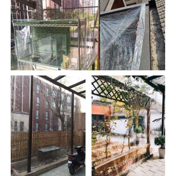 Transparent Kraftig PVC Presenning, Robust Vattentåligt Material För Uteplats Balkong Tak Fönster, Väderskydd Med Öljetter, 200x200Cm