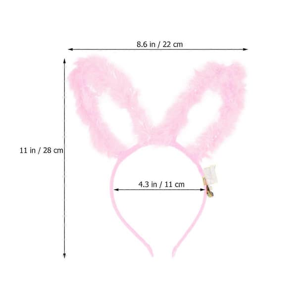 Kaninøre-hårbånd Lysende hårbånd til Cosplay 1 stk. Pink LED-tilbehør