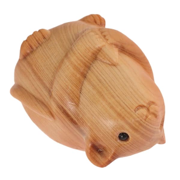 Træhåndværk Hamsterstatue til dekoration Lysebrun Træpynt