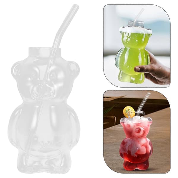 Björnglasmugg för dricksglas Transparent glasdryckesmugg