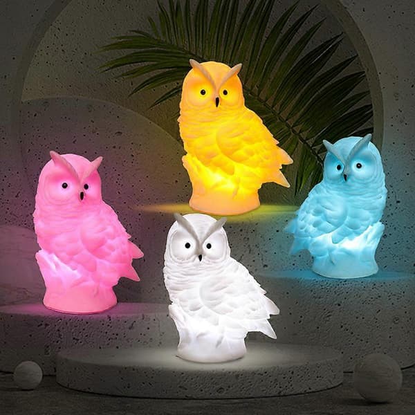 Sød Kat Ugle Lampe Cool Æstetisk Natlampe