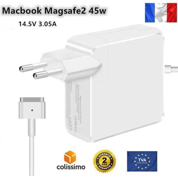 Strømforsyningslader - Apple - MACBOOK Air 11\" A1465 13\" A1466 - 45W - Hvit - Adapter