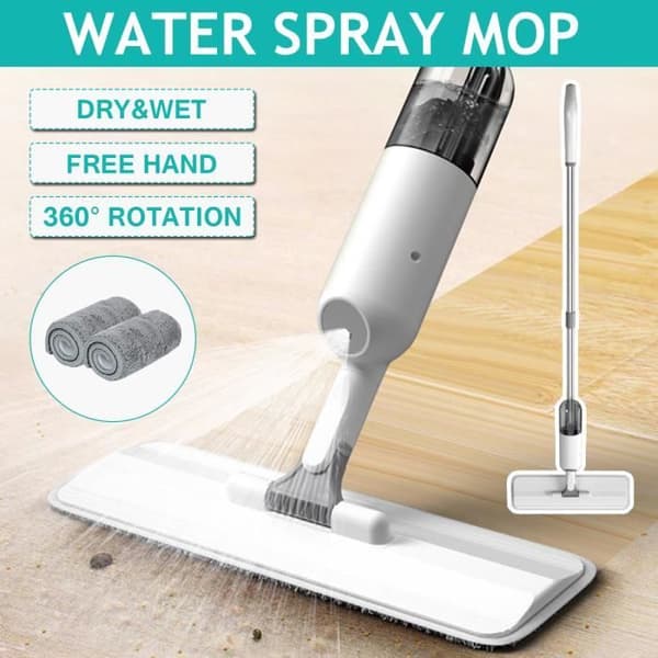 BARVOTW Gulvmoppe med Sprayer + 2 Mikrofiberpuder, 360° Roterende