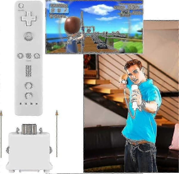 2 Motion Plus Adapter Sensor for Wii Remote Controller, Motion Plus Adapter Akselerator Erstatning for Wii Motion Plus Adapter-Good White