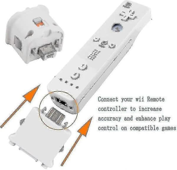 2 Motion Plus Adapter Sensor for Wii Remote Controller, Motion Plus Adapter Akselerator Erstatning for Wii Motion Plus Adapter-Good White
