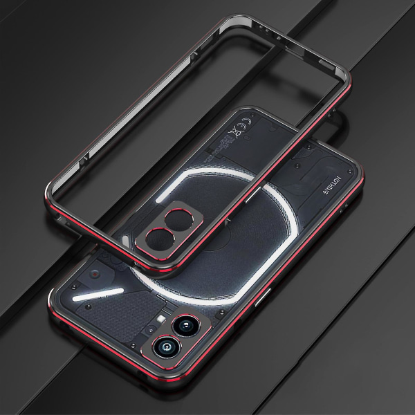 Case kompatibel Nothing Phone 2, aluminium slim metallram rustning med mjuk inre stötfångare för ingenting Telefon 2 -ys