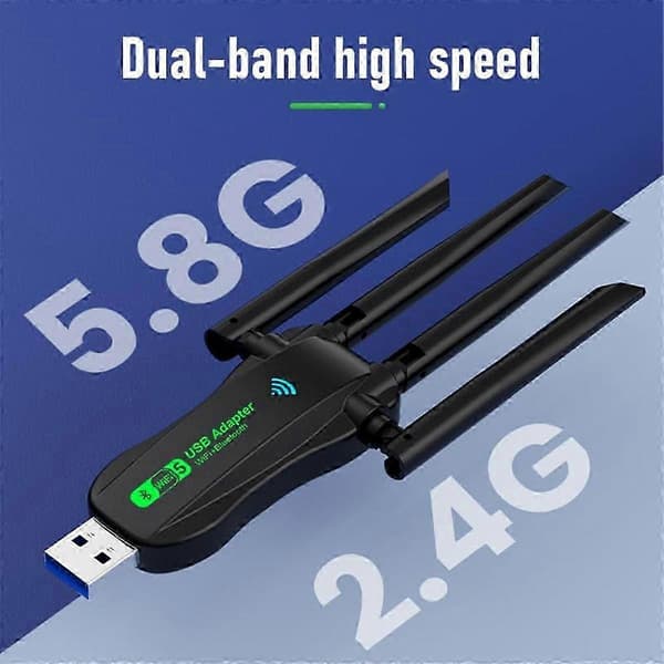 USB nettverkskort datamaskin 2.4G 5GHZ trådløs WiFi-mottaker