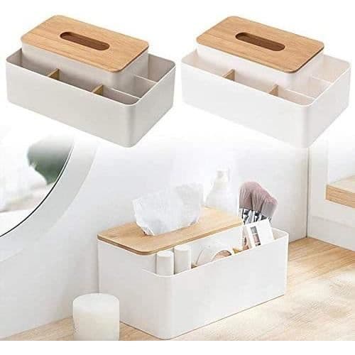 Tissueske - ZGEER - Gummitre - Multifunksjonell - 26x15x9,5 cm