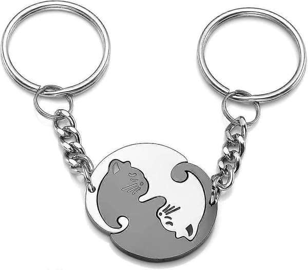 Par Nøgleringe Yin Yang Kat