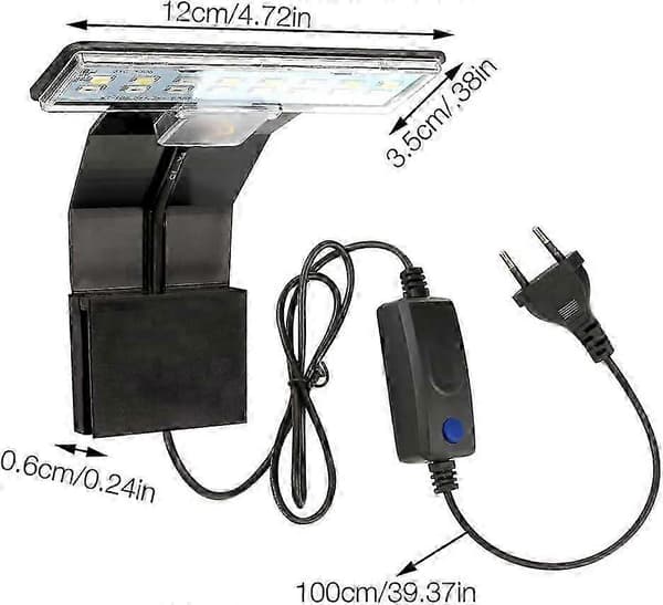Lille akvarium LED-lys, mini akvarium klemmelampe, akvarium LED-clipslampe