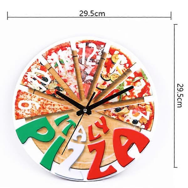 Pizzaväggklocka Pizzamönster Klocka Sovrumsväggklocka Träväggklocka Dekorativ Väggklocka Kontorsväggklocka Moderna Väggklockor Träklocka