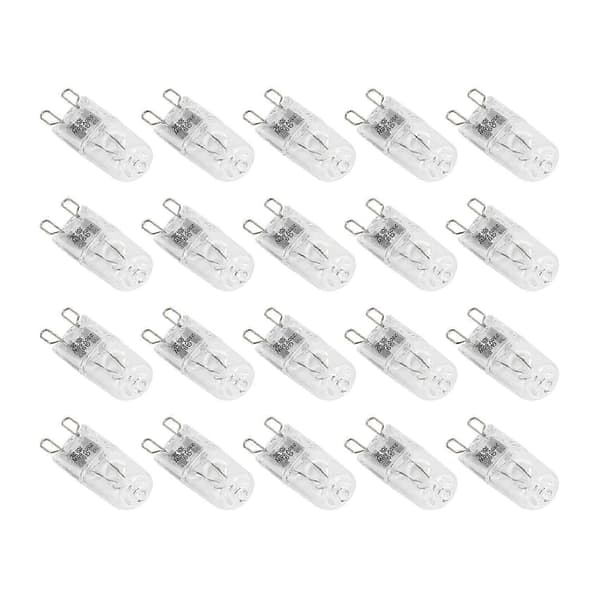 20 stk. G9 halogenlys, 60W klart halogen dæmpbart, varm hvid 2800K til lysekroner, pendler, landskab Transparent