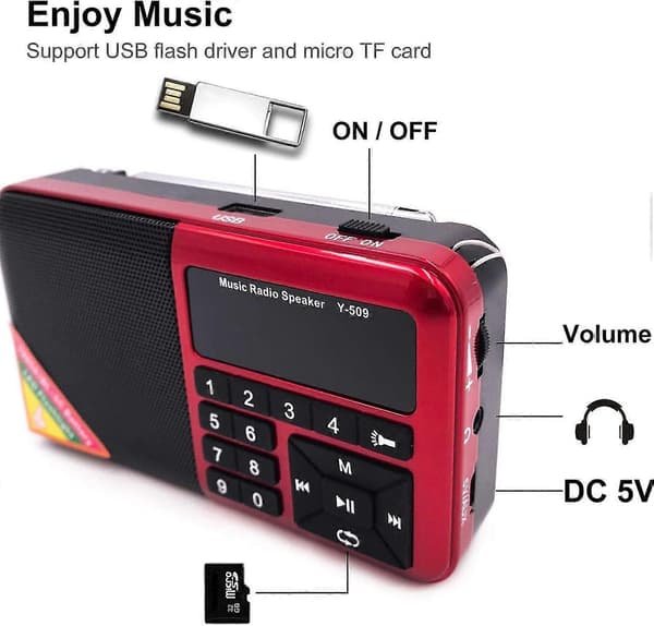 Mini bærbar FM-radio USB