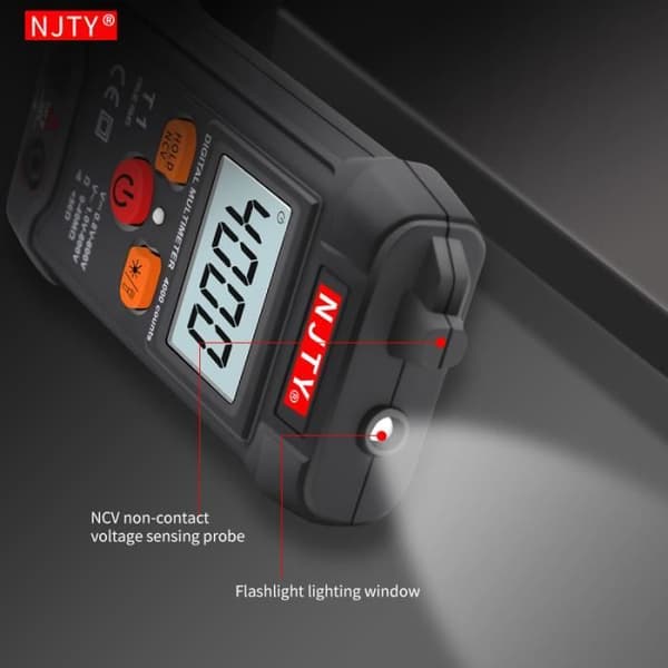 Standard med etui - Mini digitalt multimeter T1, 4000 tællinger, auto-ranging, TRMS, spændingsmodstand