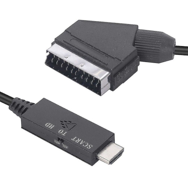 Scart til HDMI kabel videoadapter Scart til HDMI konverter Scart til HDMI adapter