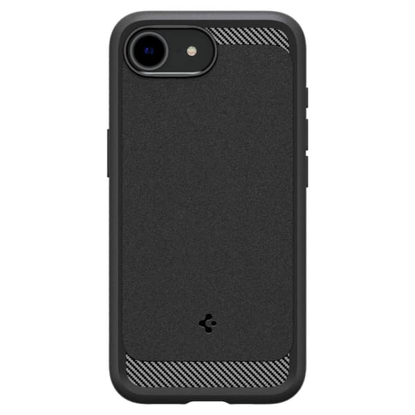 Spigen Rugged Armor MagSafe-skal för iPhone 16e Sort Termoplastisk polyurethan (TPU)