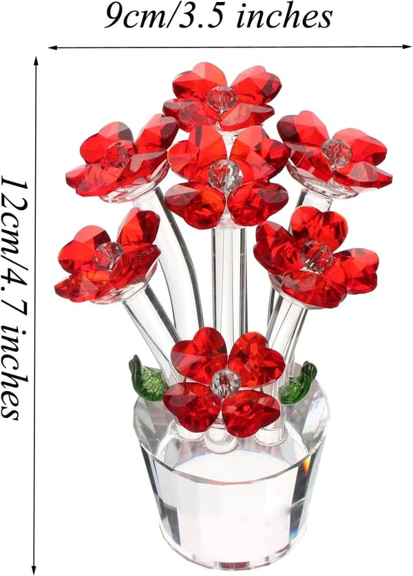 1 stk (rød) krystal figur solfanger blomsterpynt jul