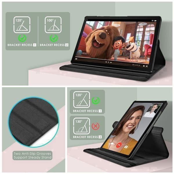 Etui til Samsung Galaxy Tab A11 Plus / A9 Plus (11\") - 360° roterende stødsikkert cover til Samsung A11 Plus / A9 Plus, sort