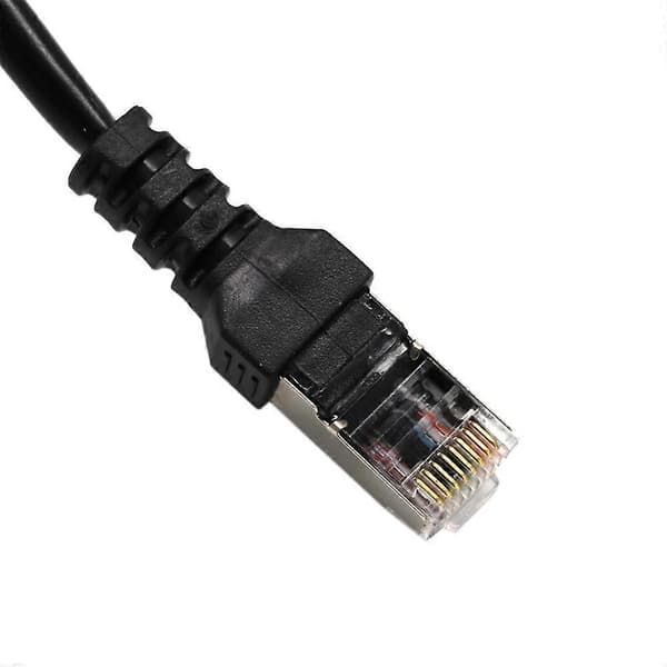 Netværkssplitteradapter, 1 han til 3 hunstikport Ethernet-netværkssplitteradapterkabel egnet Ethernet (1 stk, sort) Black 45 cm