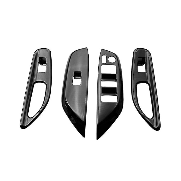 Bil glänsande svart Fönsterglas Lyftknapp Trim Switch Cover Dörr Armstöd Panel För Yaris 2020-2023