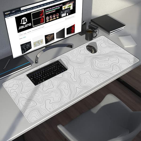 Stor musemåtte skrivebordsbaggrund Hvid S Hvid White S