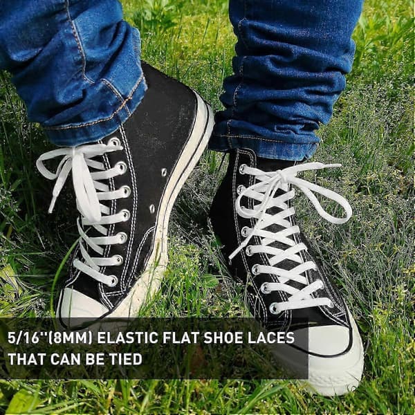 2 par 5/16\" breda elastiska skosnören ersättningssnören för Converse High Tops