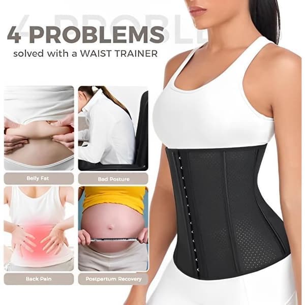 Magebelte Slankekorsett Midjetrener Bodysuit Svart