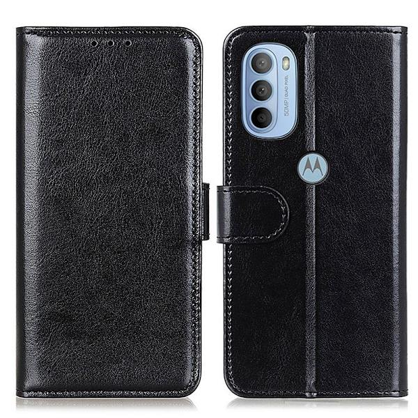 Motorola Moto G31 / G41 Kotelo Retro Nahka Musta 65