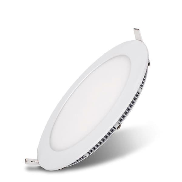 4 LED loftslamper, 9 W, ultraflad rund downlight, (hvid
