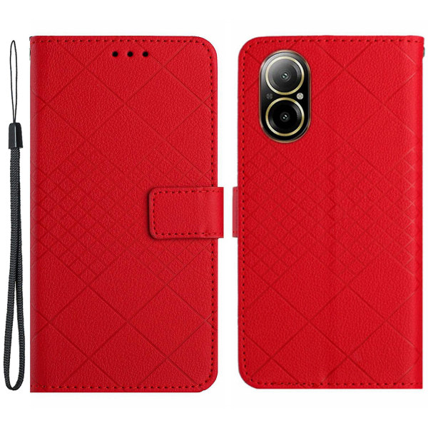 HT06 Realme C67 4G case Litchi Texture -puhelimen cover lompakolla