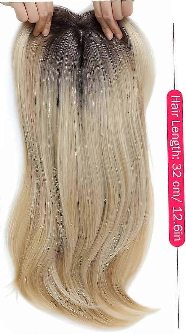 Gradient Blond Hårtopper med Pandehår - Clip-in Volumenforstærker