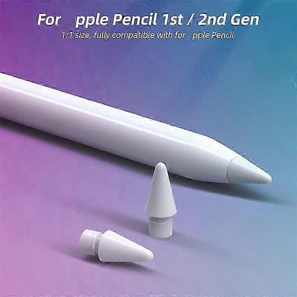 8-pack vita spetsar kompatibla med 1:a och 2:a generationens pennspetsar White