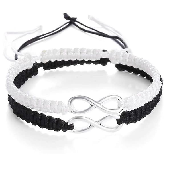 2 stk/sæt rustfrit stål 8 uendeligheds-pararmbånd