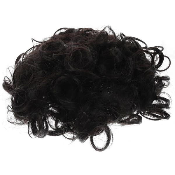 Lockig Hårknut Hårstycke Hästsvans Chignon Falsk Hårknut Förlängning Black 26x20cm