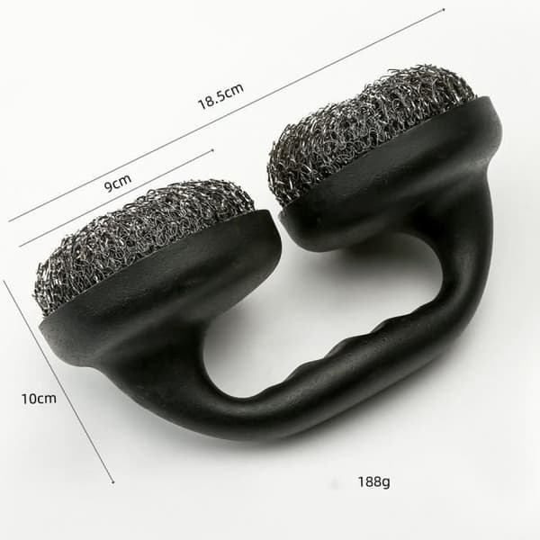 Grilliharja, hiiligrillin puhdistusharja, metallitahran puhdistusharja, 2 päätä