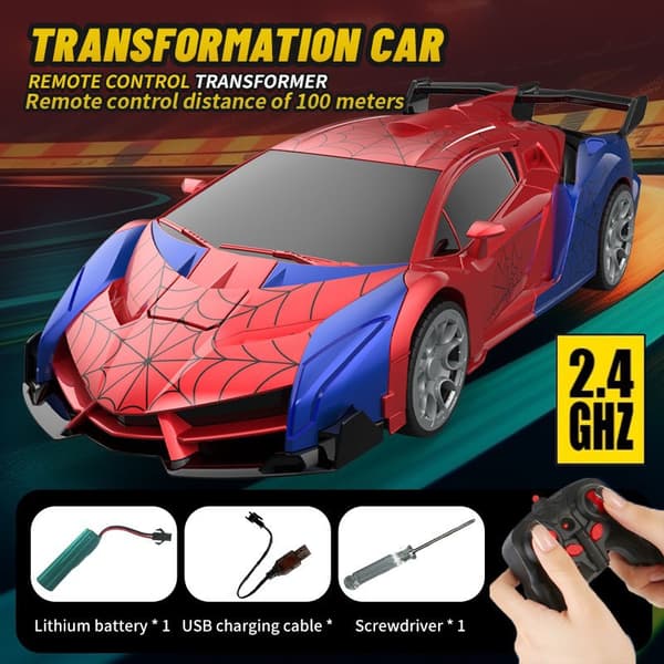 Spider Transform RC Auto Lelu Silmillä Ja Valolla Kaukosäädin Auto Deformaatio