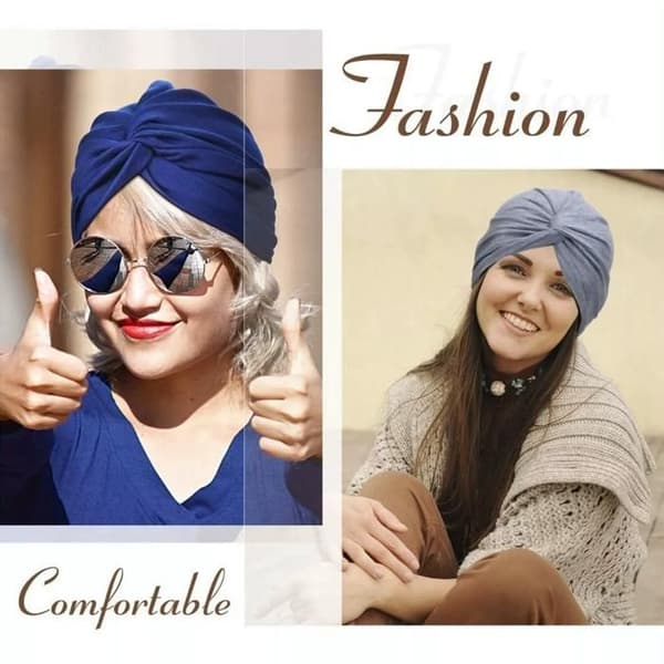XJYDNCG Satin Sovehætte, Elastisk Twist Front Turban til Kvinder, Sort
