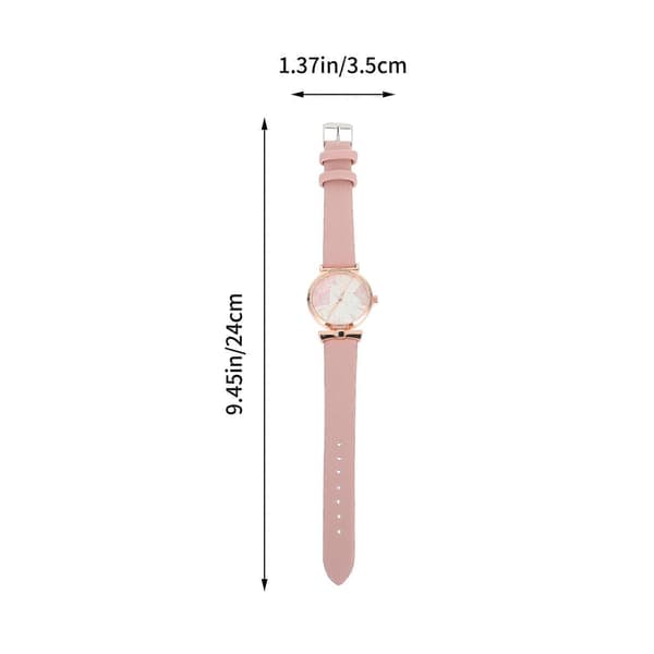Dammodeklocka Rund Form Minimalistisk Stil Imitation Rosa 24X3.5CM Bärbar 1Set