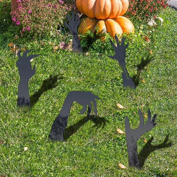 Halloween Zombie Arm Stakes (1 sæt (5 stk.), sort) Dark Gray