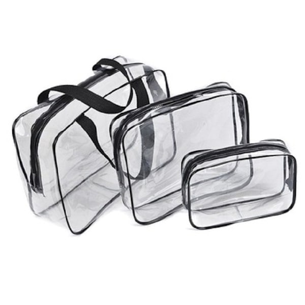 3-i-1 Transparent Necessärset, Svart Svart black