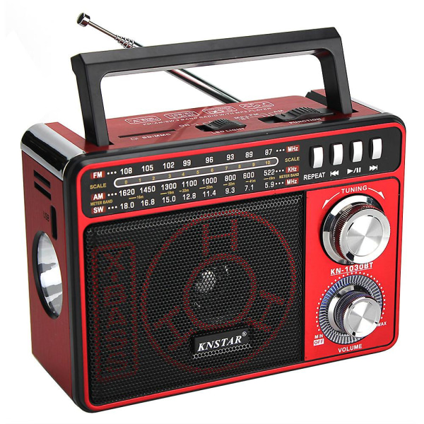 Kn-1030bt Am FM-radio, portabel väggradio med ansluten vägg med funktionsvänlig, passar för seniorer och hem (svart)