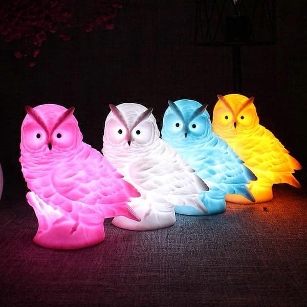 Sød Kat Ugle Lampe Cool Æstetisk Natlampe